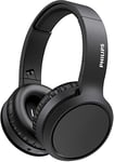 PHILIPS Over Ear Wireless Headphones with Microphone/Bluetooth, Noise Isolation, 29 Hours Play Time, BASS Boost Button, Quick Charging, Compact Folding Audio H5205BK/00