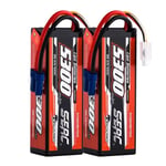 Lipo-batteri, 5300mAh kapacitet, EC5-stik, 5300-3S100C-EC5-2stk