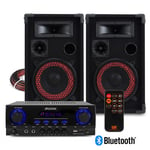 XEN HiFi Speaker Set and Stereo Amplifier, Bluetooth MP3 Home Audio Music System