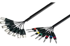 Adam Hall Cables 3 STAR L8 MV 0300 - Câble Multipaire 8 x XLR mâle vers 8 x Jack 6,35 mm TRS stéréo 3 m
