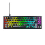 CHERRY XTRFY K5V2 Compact, Mechanical Gaming Keyboard in 65% Format, German Layout (QWERTZ), Hot Swap Keyboard, MX2A RED Switches, Black