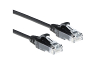 ACT Black 0.15 meter LSZH U/UTP CAT6 datacenter slimline patch cable snagless with RJ45 connectors