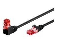 Goobay - Patch-Kabel - Rj-45 (Hane) Vinklad Till Rj-45 (Hane) Rak - 50 Cm - 5.9 Mm - Utp - Cat 6 - Rund, Tvinnad - Svart