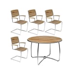 Spring matgrupp rund teak