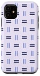 Coque pour iPhone 11 Blue Purple Lavender Rectangle Line Row Grid Pattern