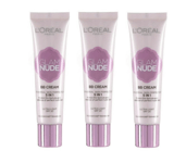 3 x L'OREAL GLAM NUDE BB CREAM 5 in 1 SKIN PERFECTOR - ULTRA LIGHT SPF 20