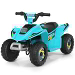 6V barnmotorcykel barnfyrhjuling elektrisk fyrhjuling för barn 73 x 40 x 44,5 cm blå