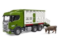 BRUDER Camion Betaillere Scania + 1 vache - 53,5×18,5×26,5cm - Transport Animaux