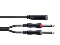 Cordial 14885 Jack Audio Y-Adapter [1X 1 Jackanslutning, 6,3 Mm Stereo - 2X Jack 6,3 Mm (Mono)] 0,30 M Svart Pvc-Mantel, Tvillingkabel