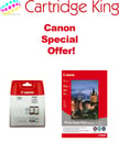Canon PG-545 / CL-546 Ink Cartridge Combo Pack + Canon SG-201 Photo Paper 4x6in