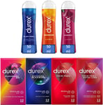 Durex 12 Condom & Lube Pack - Thin Feel Pleasure Me Mutual Climax Cherry Feel