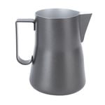 (Black)Milk Frother Cup Milk Steaming Pitcher Multipurpose 550ml Easy To