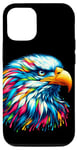 iPhone 14 Pro Cool Bald Eagle Spirit Animal Illustration Tie Dye Art Case