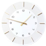 Kare Wall Clock, Engineered Partial Wood Material, White, 60x60x4,2cm