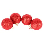 Christmas Glitter Balls Chic Baubles New Year Ornament Red