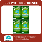 4 X Nicorette 2mg Gum - Icy White - 15 Pieces [Total: 60 Pieces] (Brand New)