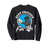 Black Pug Lover Design "Best Friends" Funny Black Pug Sweatshirt