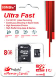 8GB microSD Memory card for Nokia 2720 Flip Mobile, Class 10 80MB/s