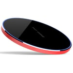 Qi 10w Fast Wireless Charging For Iphone Samsung Charger Pad Red