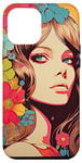 Coque pour iPhone 14 Pro Max Femme Années 70 Design Art Rétro-Nostalgie Culture Pop