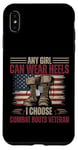 Femme vétéran Any Girl Can Wear Heels I Choose Combat Boots Coque pour iPhone XS Max