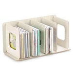 AWJ Detachable Wooden 4 Sections Storage Rack Box Desktop Board DIY Organizer Detachable Book Shelf Rack CD DVD Stand Storage