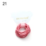 2 Pcs Candy Color Hairband Elastic Hair Rope Ponytail Holder 21
