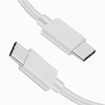 2 meter Samsung Galaxy S20/S21/S22 USB-C to USB-C cable 20W Vit
