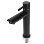 G1/2in Stainless Steel Washbasin Single Cold Faucet Water Tap pour Bathroom Toilet Noir(Straight Type (Without Tube) )
