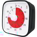 Visuell nedräkningstimer, extra stor visuell timer för klassrummet, kompatibel med barn och vuxna, hållbar mekanisk kökstimer, svart