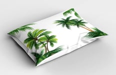 Tropic Pillow Sham Coconut Palm Tree Plants