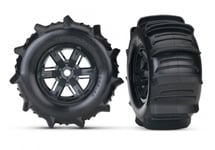 Traxxas X-Maxx Paddle Tyres Mounted on Black Wheels (2) TRX7773