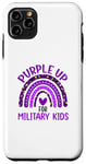 Coque pour iPhone 11 Pro Max Violet arc-en-ciel mignon, pour le mois de l'enfant militaire