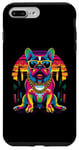 Coque pour iPhone 7 Plus/8 Plus Lunettes de soleil Boston Terrier Dog Goldchain Pop Art
