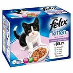 Felix Pouch Kitten Mixed In Jelly 4 X 12 X 100g 48 Wet Cat Food Pouches