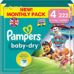 Pampers Baby-Dry Paw Patrol Edition Size 4, 222 (New) 4 (222 count) 