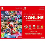 Mario Kart 8 Deluxe [Switch Download Code] + Switch Online 12 Months Family [Download Code]
