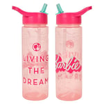 Barbie Dream Flip Up Straw 600ml – Official Merchandise by Polar Gear – Kids Reusable Non Spill - BPA Free - Recyclable Plastic - Ideal For School Nursery Sports Picnic - Pink