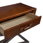 Mer Hemma Vintage avlastningsbord brunt läder 151 cm