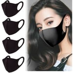 Tanyaxian Mask 4 Pack Tvättbar - Munskydd / Skyddsmask Svart