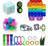 Fidget Toy Set Fidget Pack Sensory Relieves Stress Anxiety for Adult Children, Fidget Pack with Simple Dimple, Tie Dye Push Pop Bubble Toy and More (Fidget Toys Pack C)