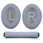 Set of 3 Headphone Earpads & Headband Foam Grey for Bo-se QC35 QC35ll Headset