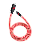 Floating Grip 3m USB-C / USB-C LED Kaapeli - Punainen