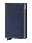 SECRID Slimwallet Indigo 5 Titanium RFID säker plånbok i blått läder och aluminium
