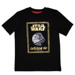Adidas Originals Star Wars Children Boys T-Shirt Death Star tee Black Gold 104