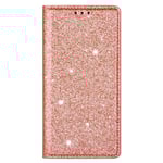 EIDERWOOD Samsung Galaxy S22+ (Plus) Konstläder Fodral med Plånbok & Stativ - Glitter - Rose Gold