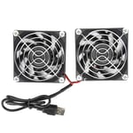 214 Router Fan Cooler,5V Quiet USB Router Heat Dissipation Dual Cooling Fan,for ASUS RT-AC68U AC86U EX6200 for Tengda AC15 Router