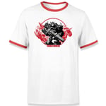 Transformers Earthrise Retro Unisex Ringer T-Shirt - White / Red - L - White