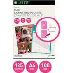 Leitz iLAM A4 -lamineringsficka, matt, 125 mic, 100 st
