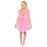Amscan 9918388 - Robe de fée rose pour filles avec corsage et ailes 3D Costume de déguisement pour enfants Âge : 3-4 ans